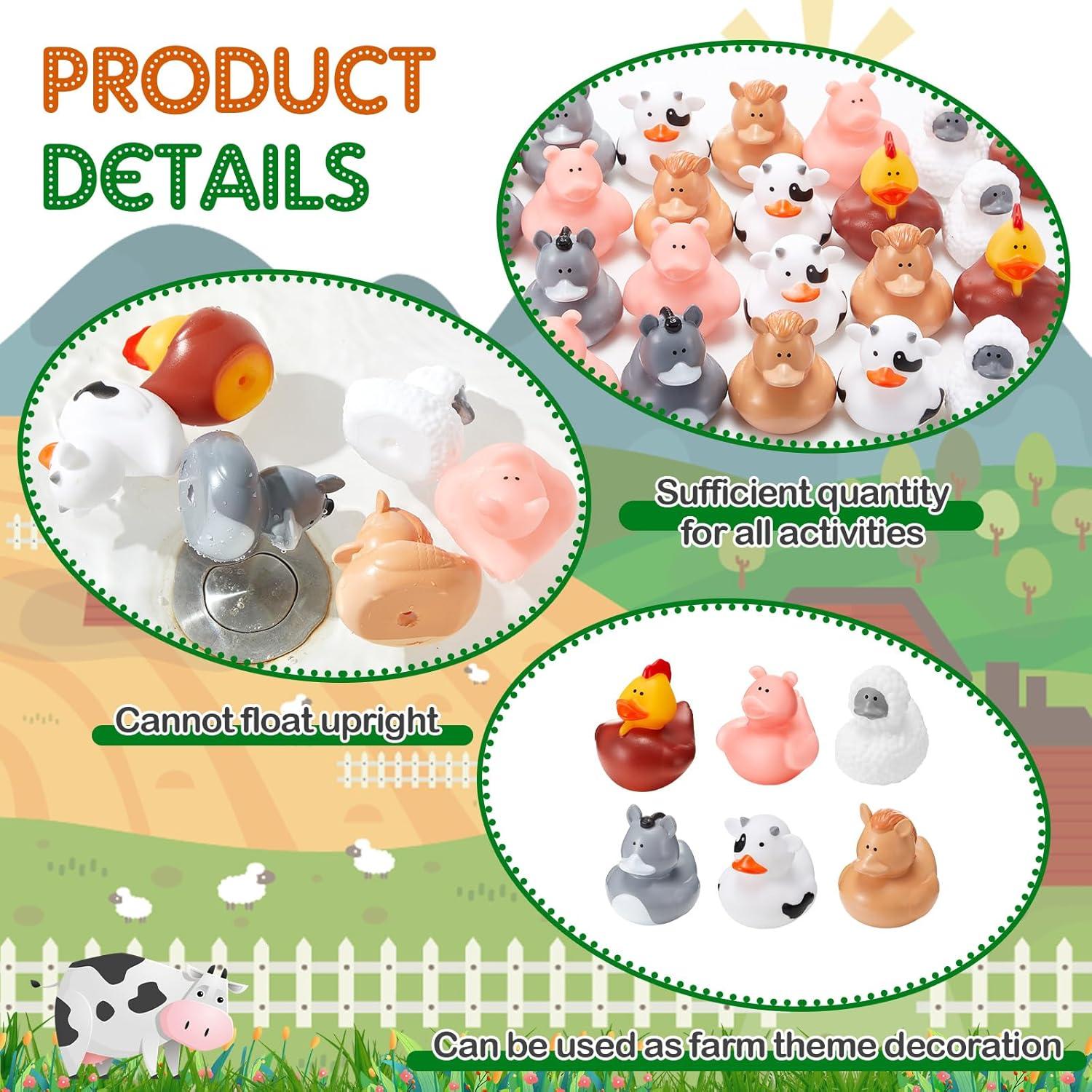 DEEKIN 24 Patos de Goma de Granja 5 cm para Fiestas