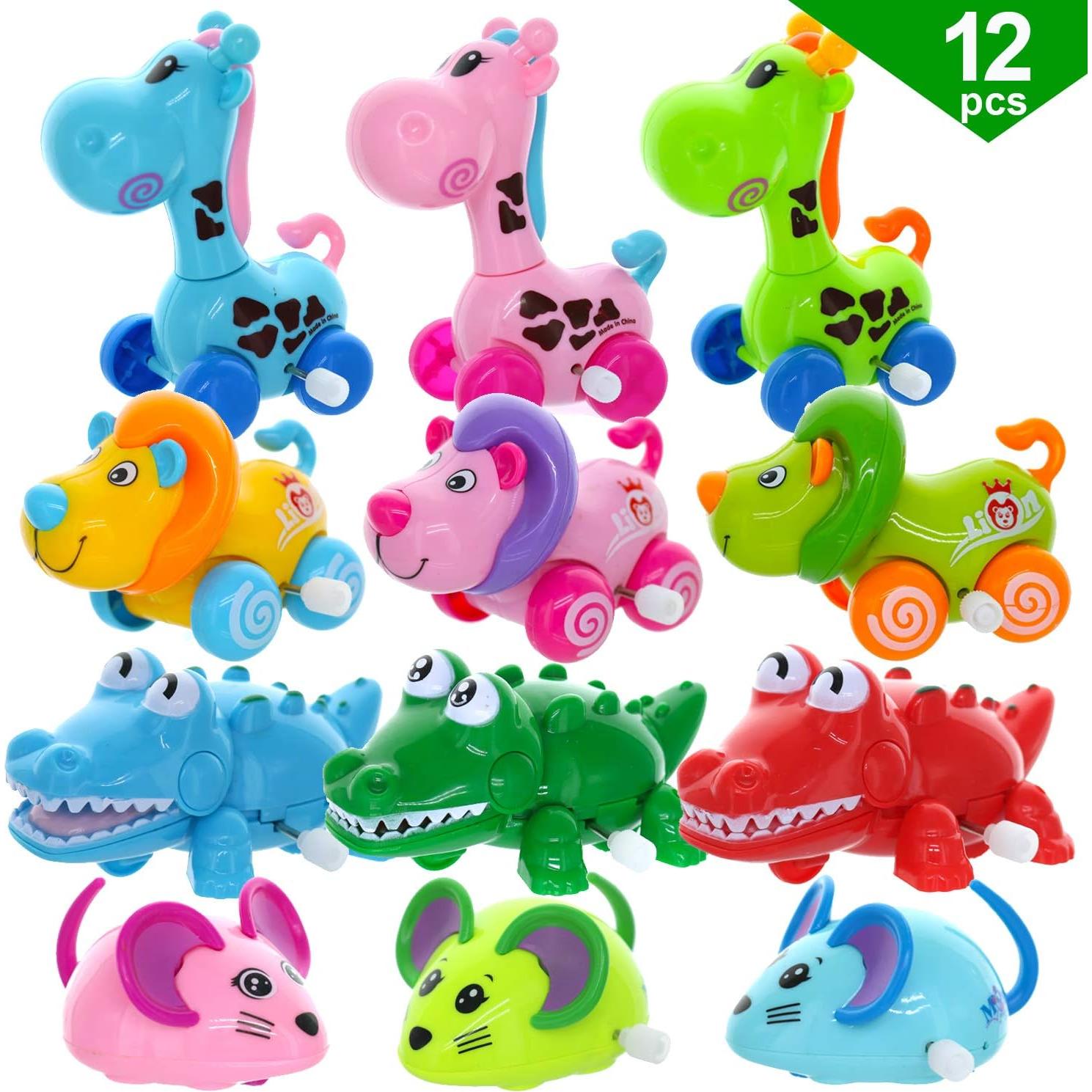 Juguetes de Cuerda GIFTEXPRESS 12 Piezas Animales 10 cm