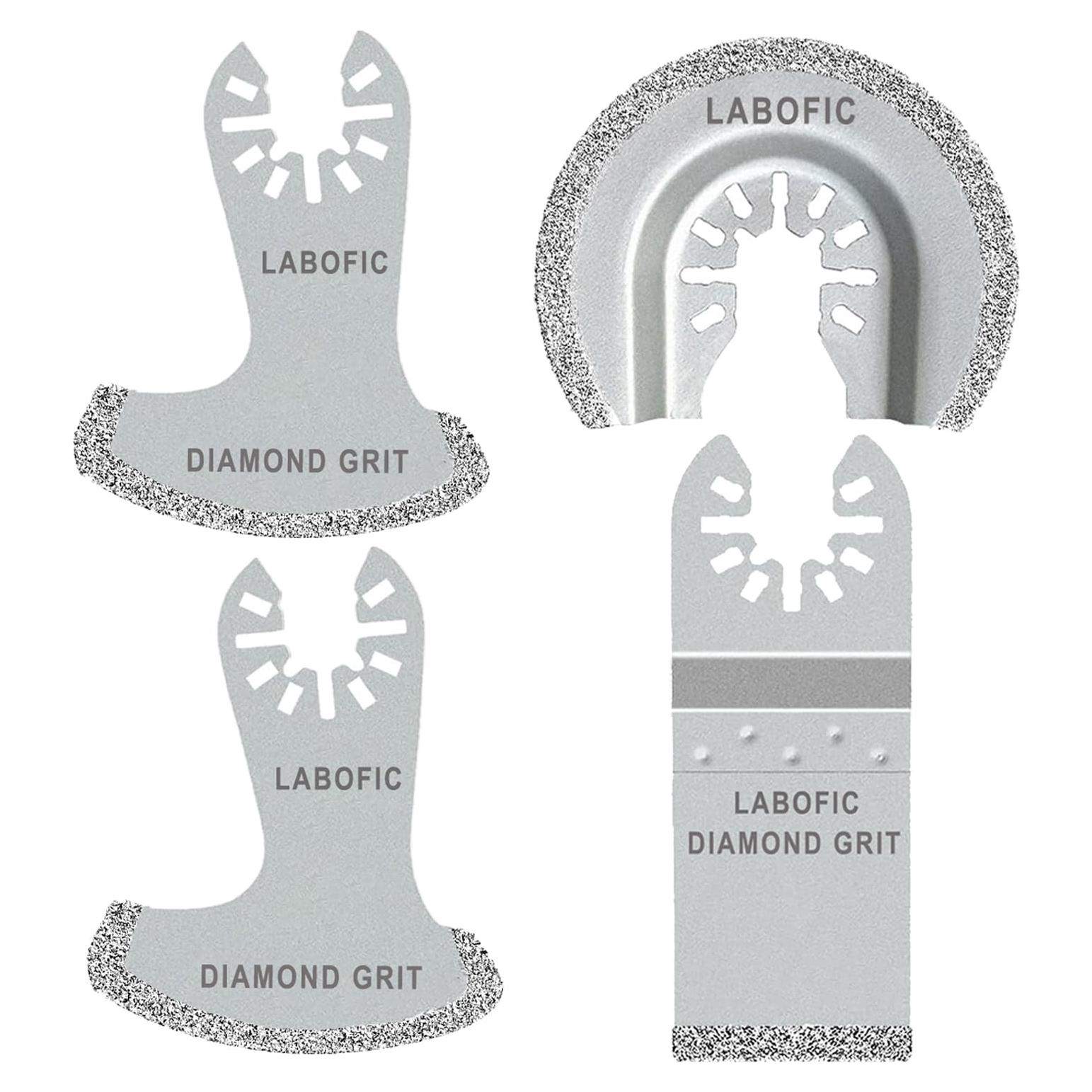 Juego de 4 Hojas de Sierra Oscilante de Diamante LABOFiC