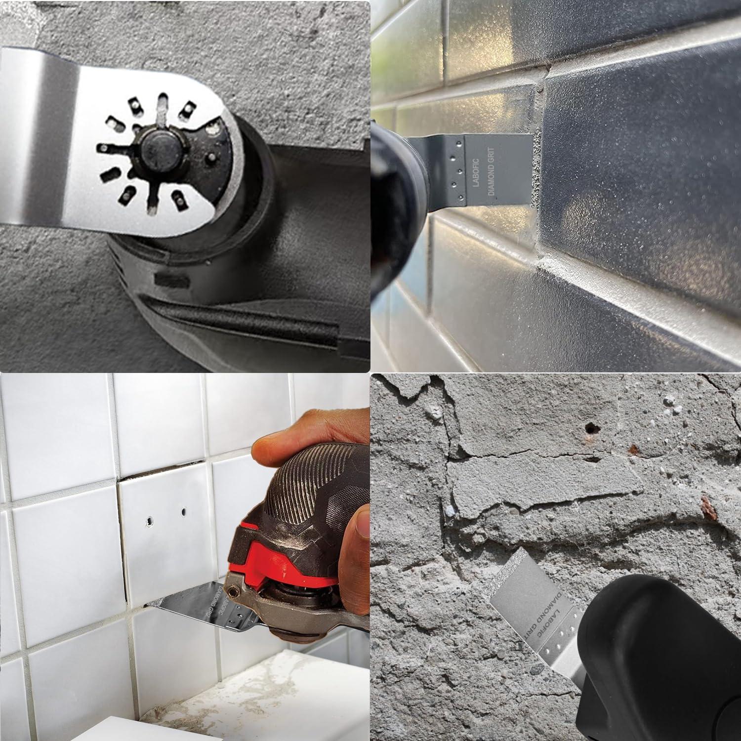 Juego de 4 Hojas de Sierra Oscilante de Diamante LABOFiC