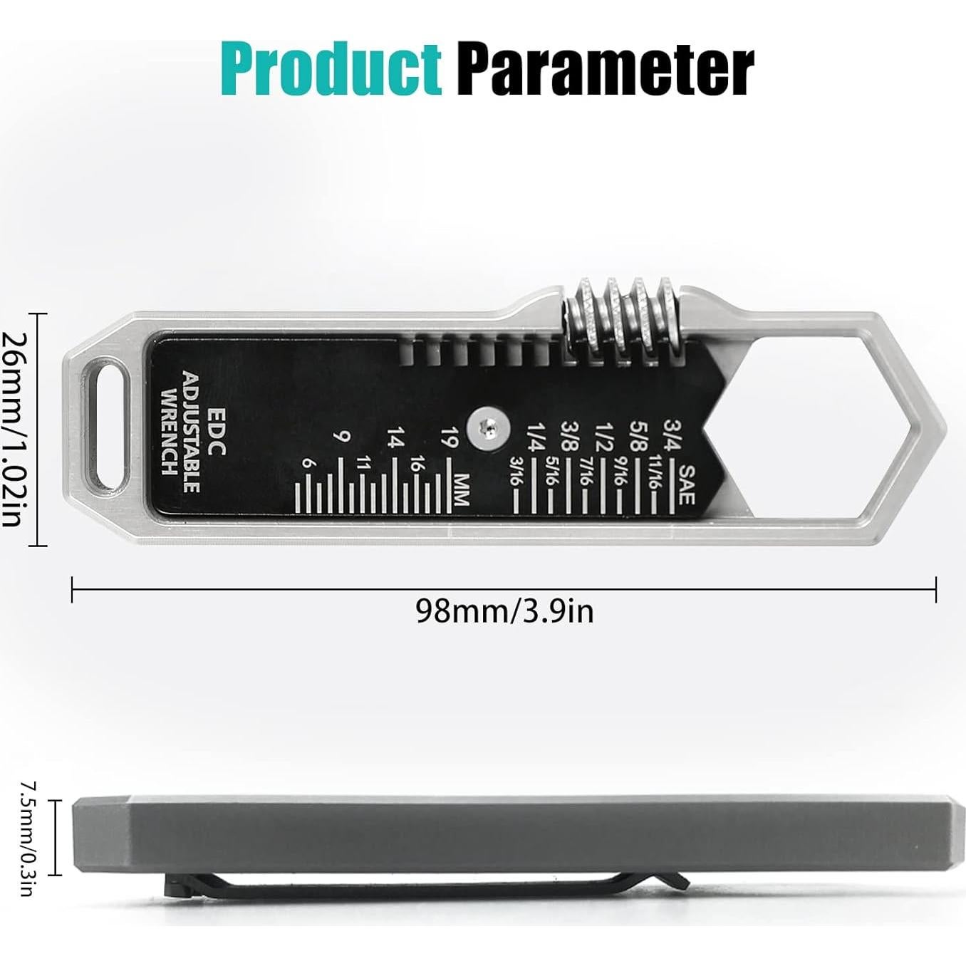 Llave Ajustable EDC ZIAERKOR Acero Inoxidable 50.8 mm