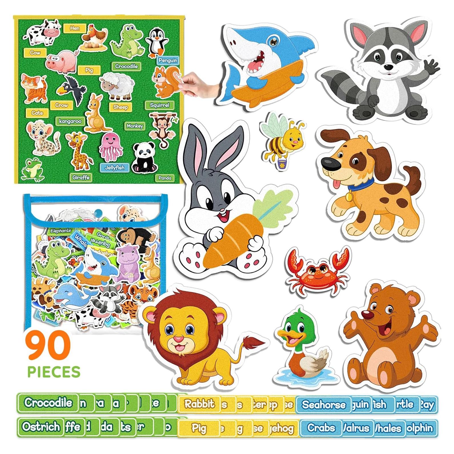 Juego de Animales de Fieltro ALSLEA 90 Piezas Educativo