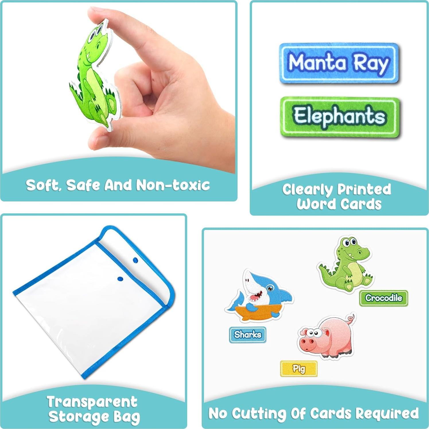 Juego de Animales de Fieltro ALSLEA 90 Piezas Educativo