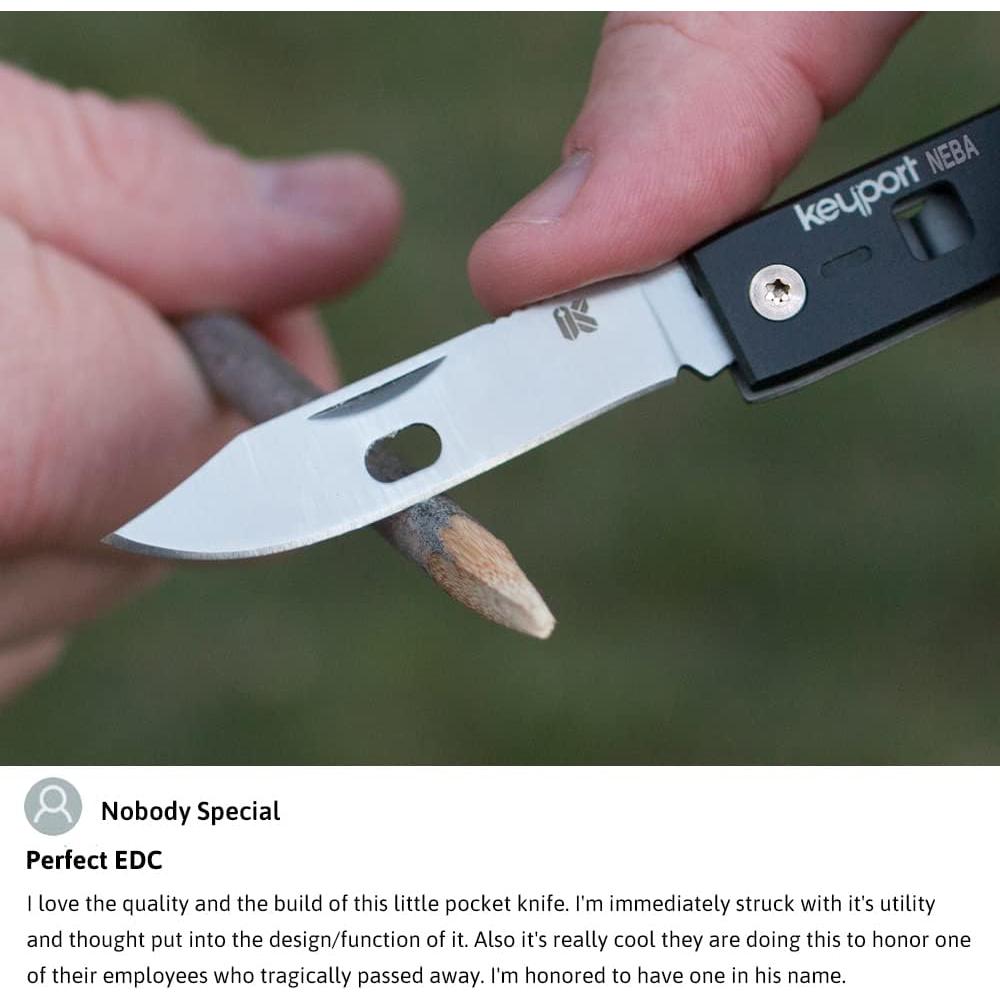 Cuchillo de bolsillo Keyport NEBA 5.08 cm plegable negro