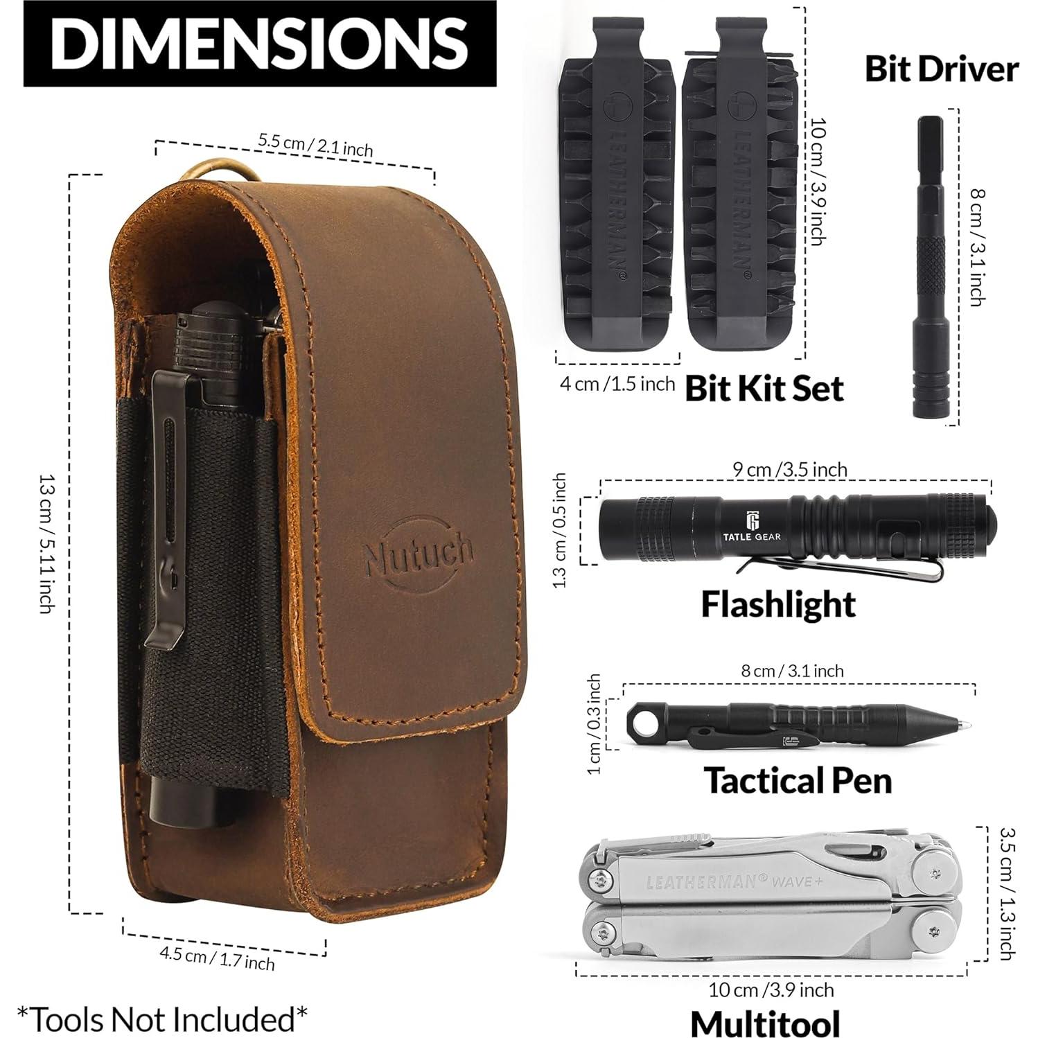 Funda de Multiherramienta EDC NUTUCH de Cuero Magnético
