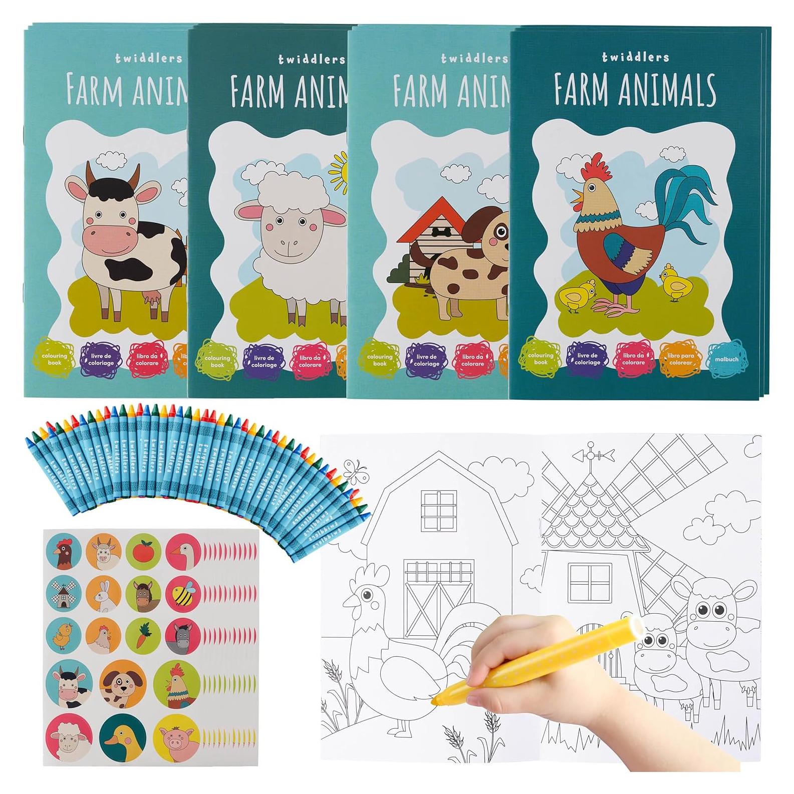 Libros de Colorear Mini THE TWIDDLERS 12 Pzs Animales