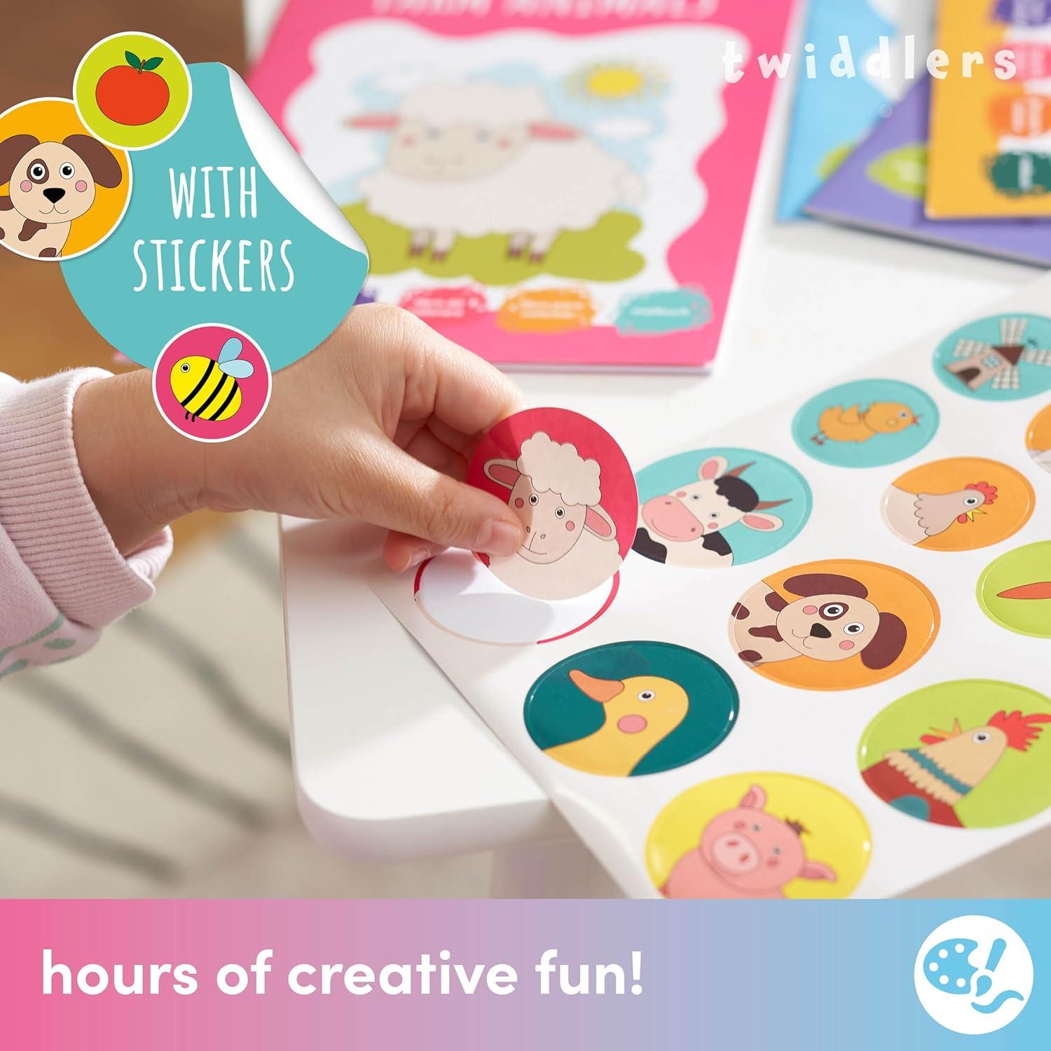 Libros de Colorear Mini THE TWIDDLERS 12 Pzs Animales