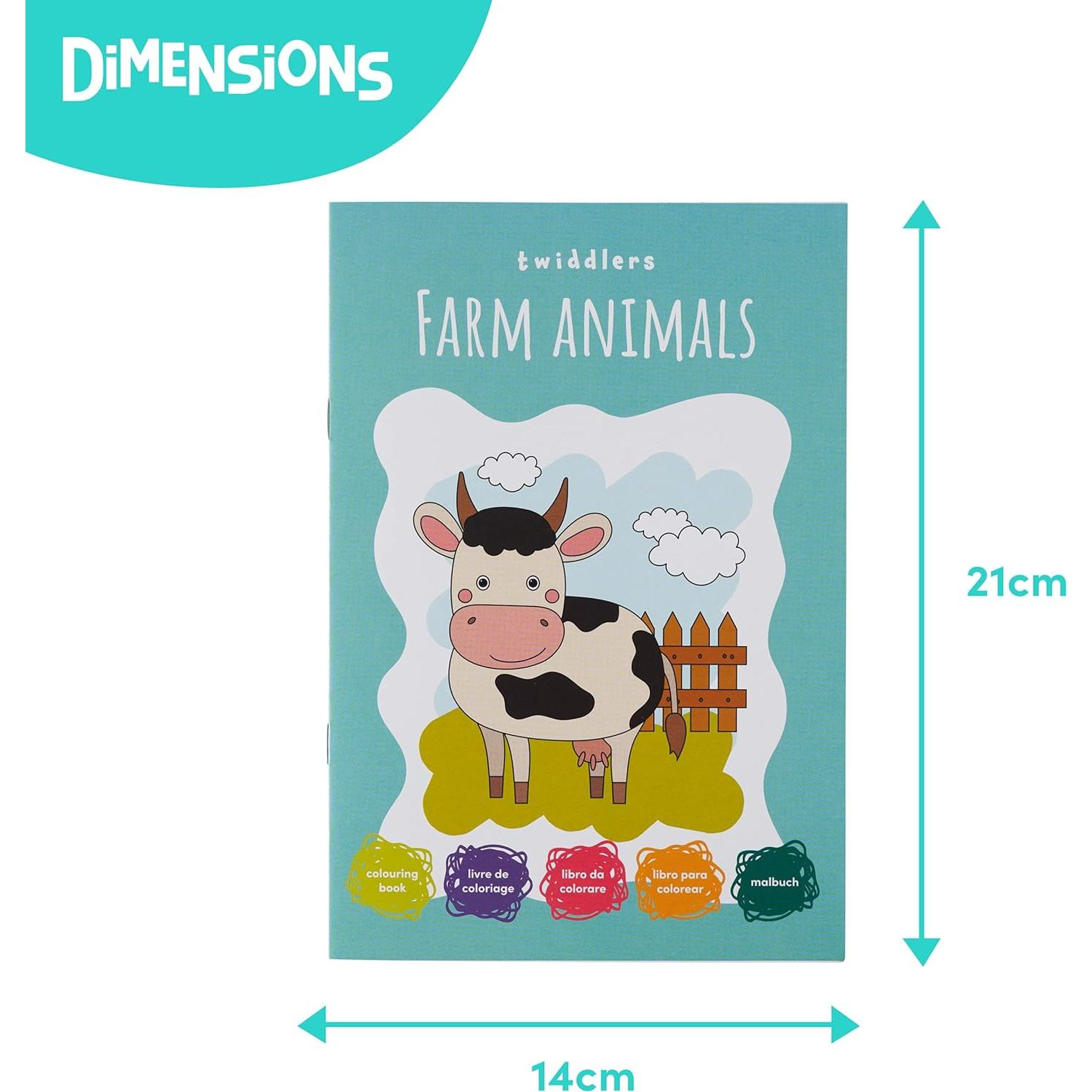 Libros de Colorear Mini THE TWIDDLERS 12 Pzs Animales