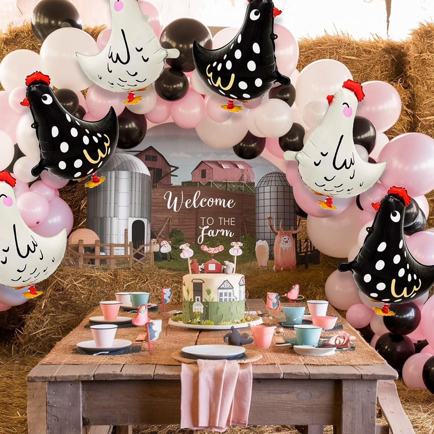 6 Globos de Pollo Caminando para Fiesta de Cumpleaños