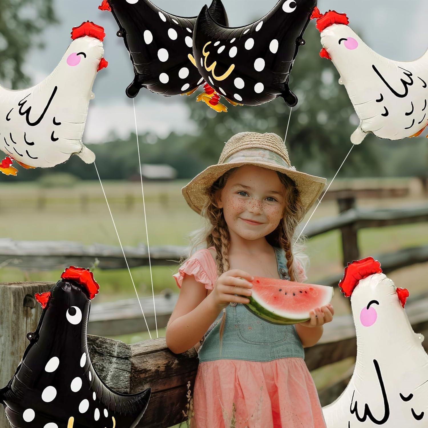 6 Globos de Pollo Caminando para Fiesta de Cumpleaños
