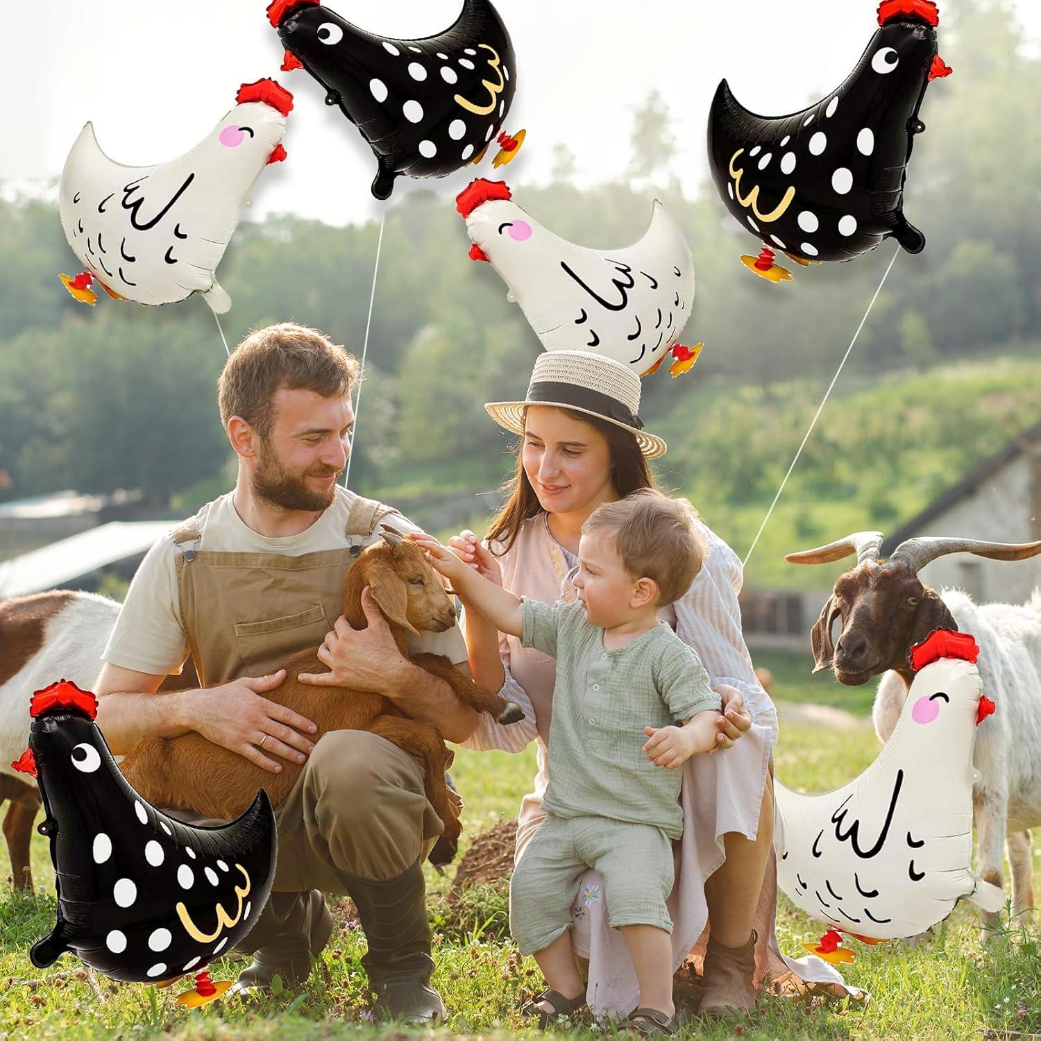 6 Globos de Pollo Caminando para Fiesta de Cumpleaños