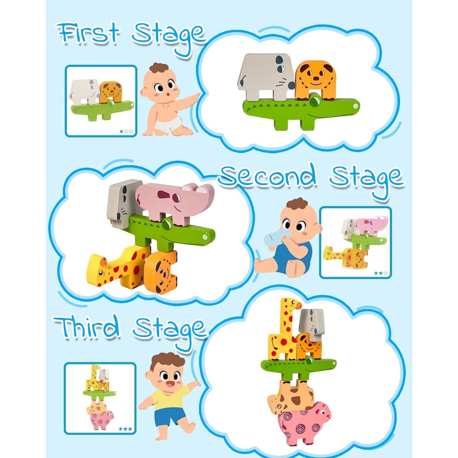 Juguetes Montessori Vaiheng Bloques de Madera 1-4 Años