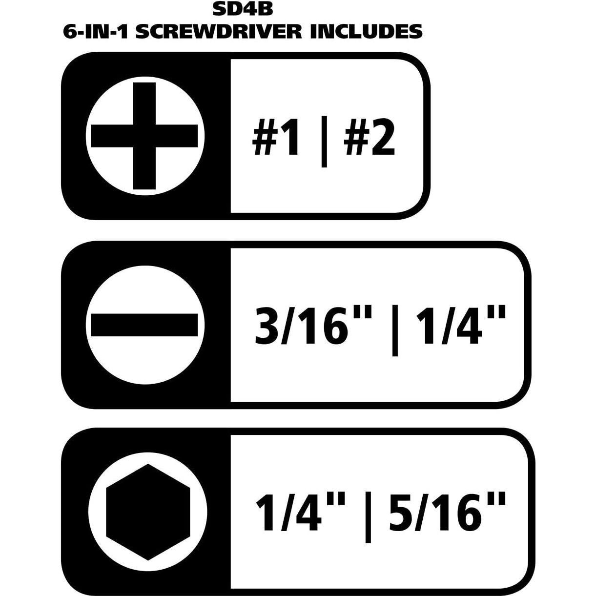 Destornillador Multi Herramienta 6-en-1 GreatNeck SD4BC