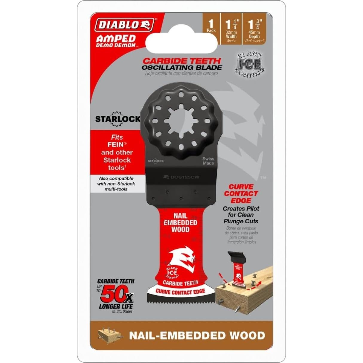 Hojas Oscilantes Diablo AMPED Demo Demon 3.18 cm Carburo