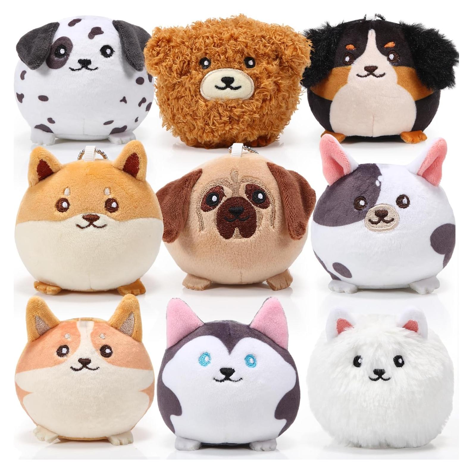 Libima Mini Llaveros de Peluche de Perro 9 Pcs 8 cm