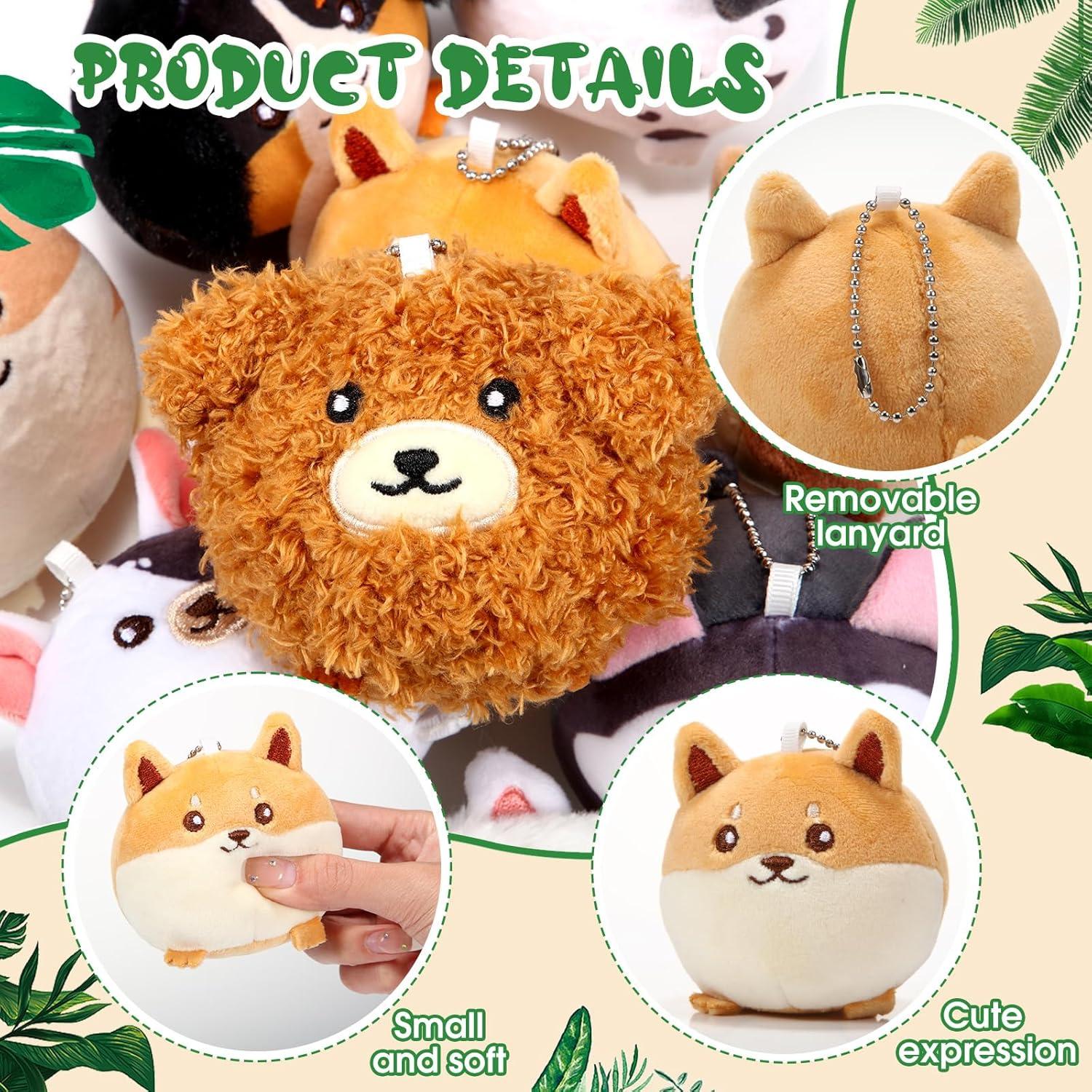 Libima Mini Llaveros de Peluche de Perro 9 Pcs 8 cm
