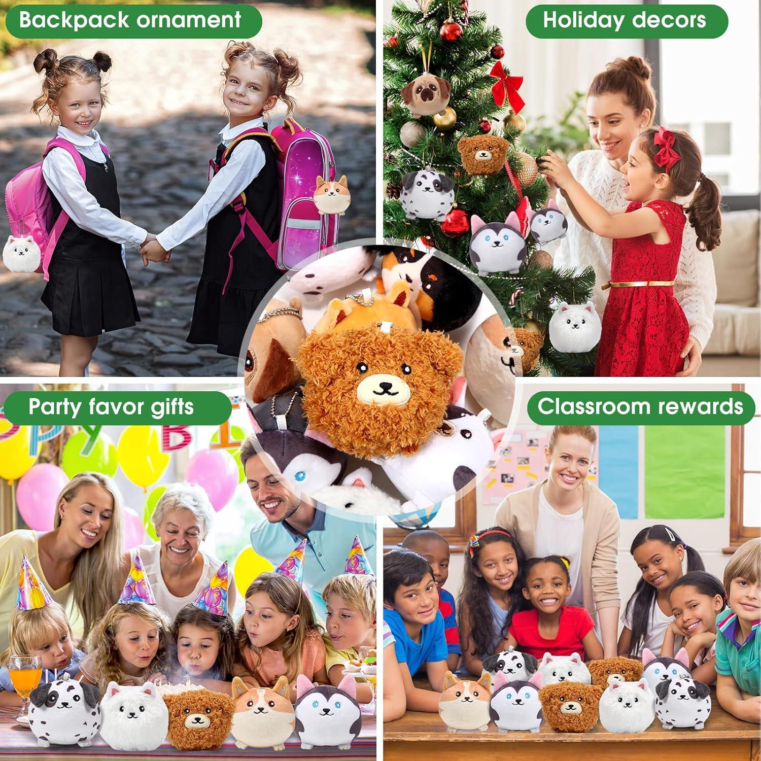 Libima Mini Llaveros de Peluche de Perro 9 Pcs 8 cm