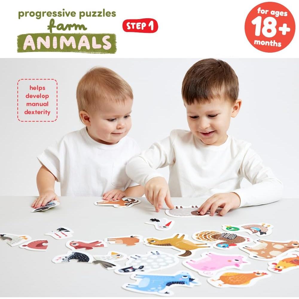 Rompecabezas Progresivos Banana Panda Animales de Granja 18m+