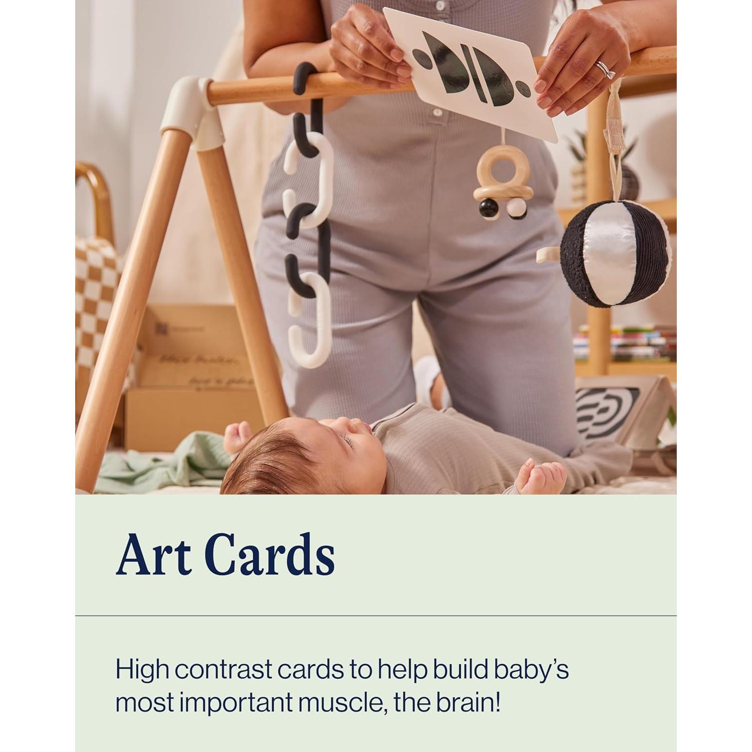 Lalo Art Cards - Set of 6 High Contrast Baby Cards for Infants - Printed with Soy-Based Ink, Lead & Phthalate-Free - Newborn Brain Development Toys - Farm Animals