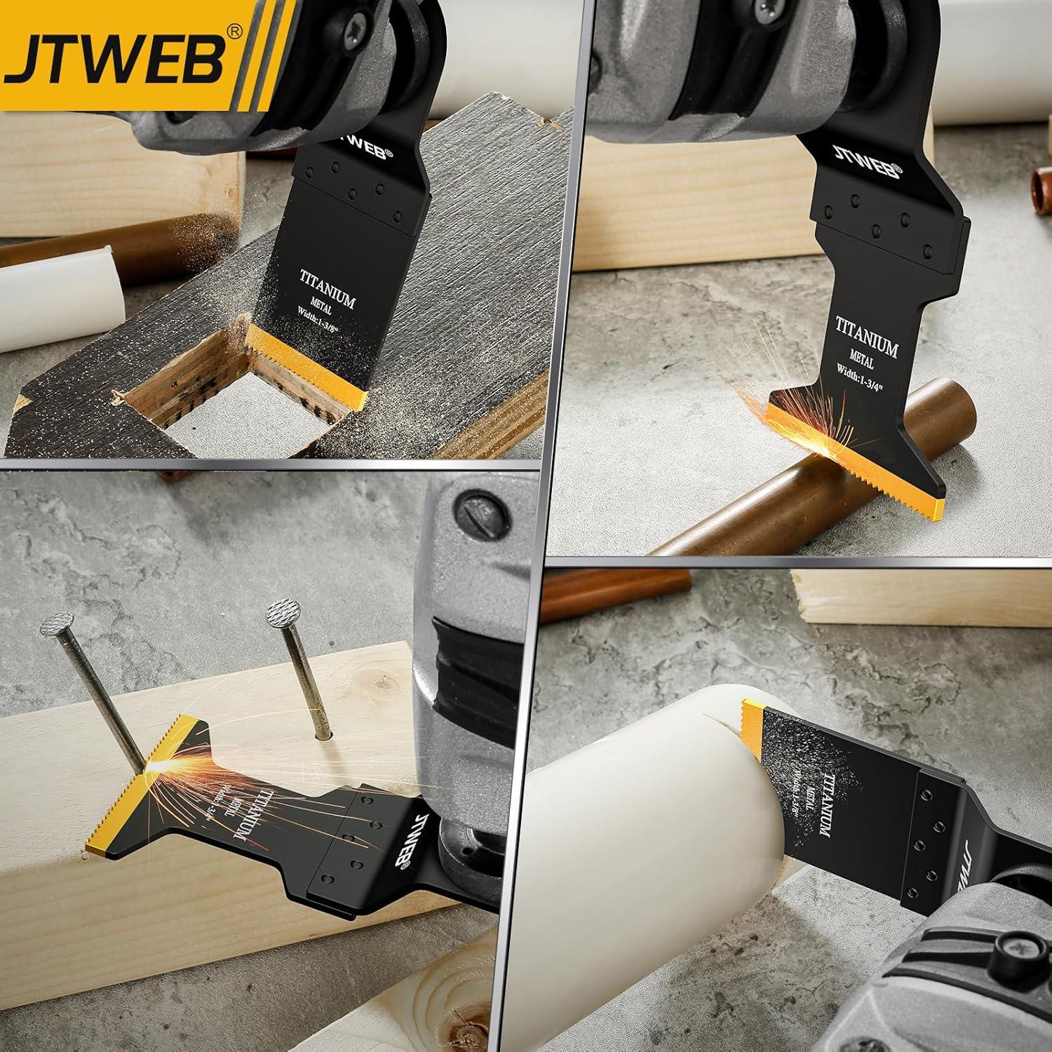 Cuchillas Oscilantes de Titanio JTWEB 10PC para Metal y Madera