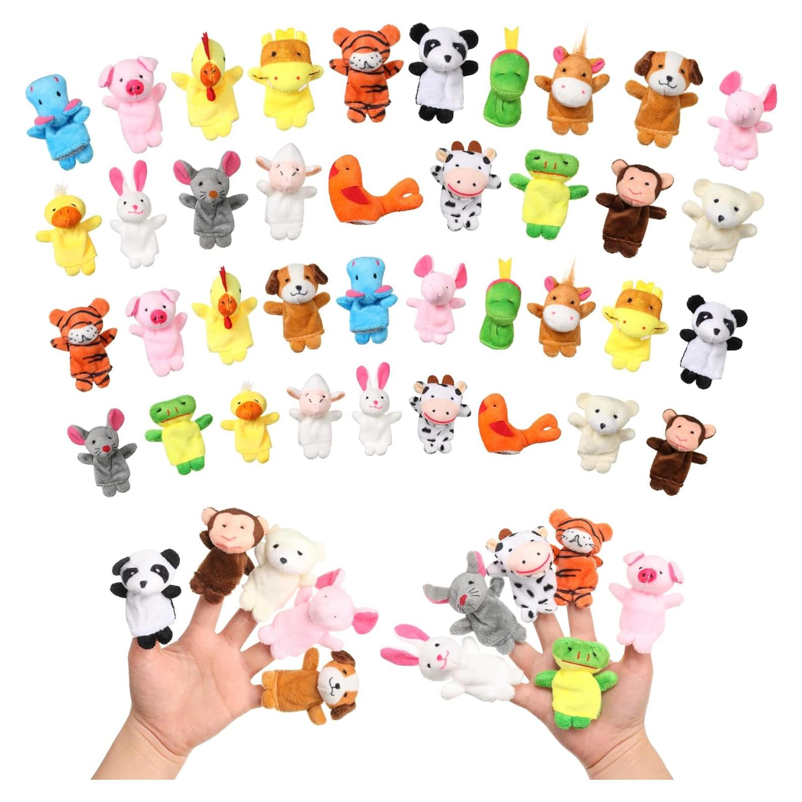 Juego de 60 Marionetas de Dedo Sosation - Animales de Peluche
