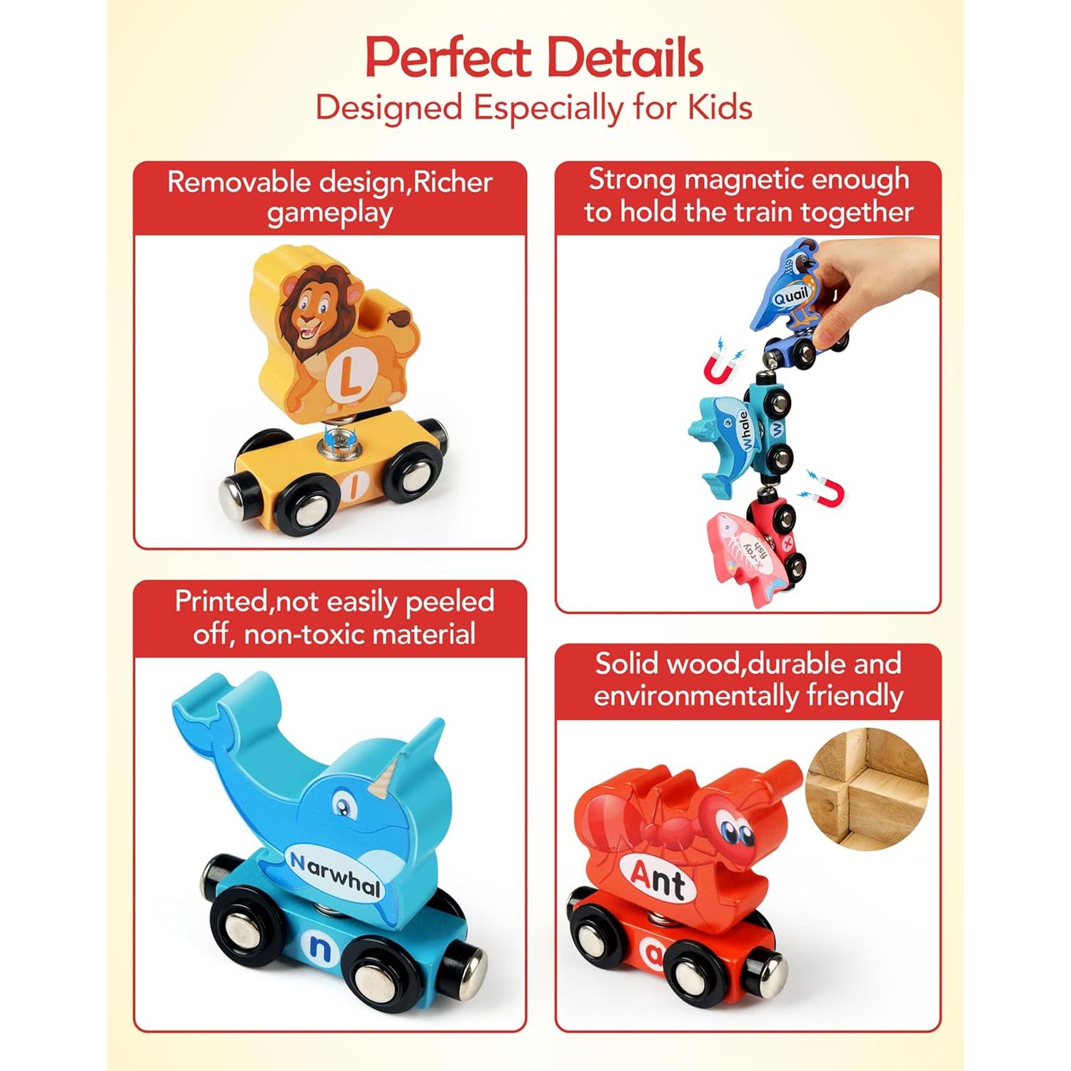 Tren de Letras de Madera Helsort - Juguete Educativo 3-5 Años