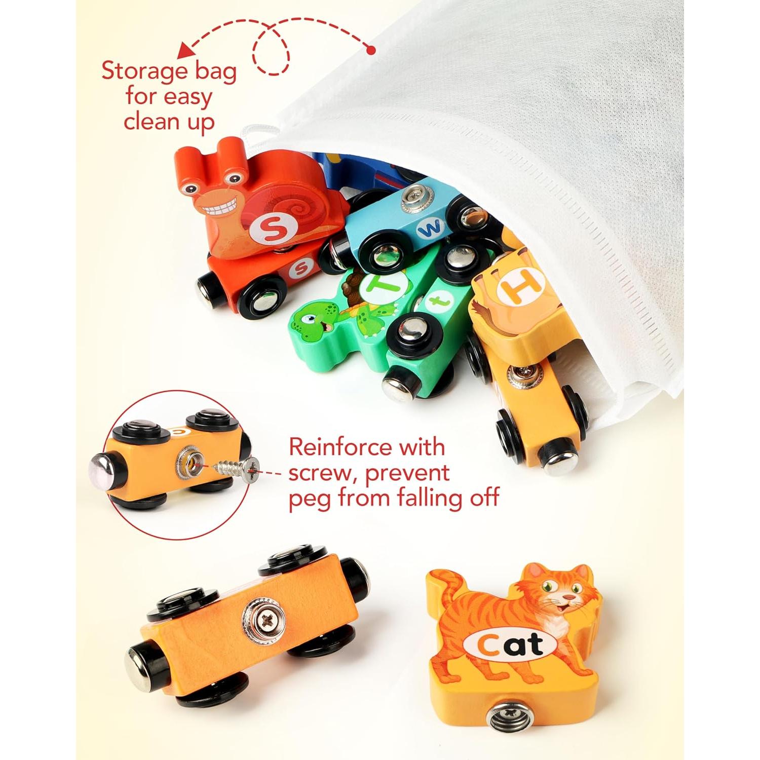 Tren de Letras de Madera Helsort - Juguete Educativo 3-5 Años