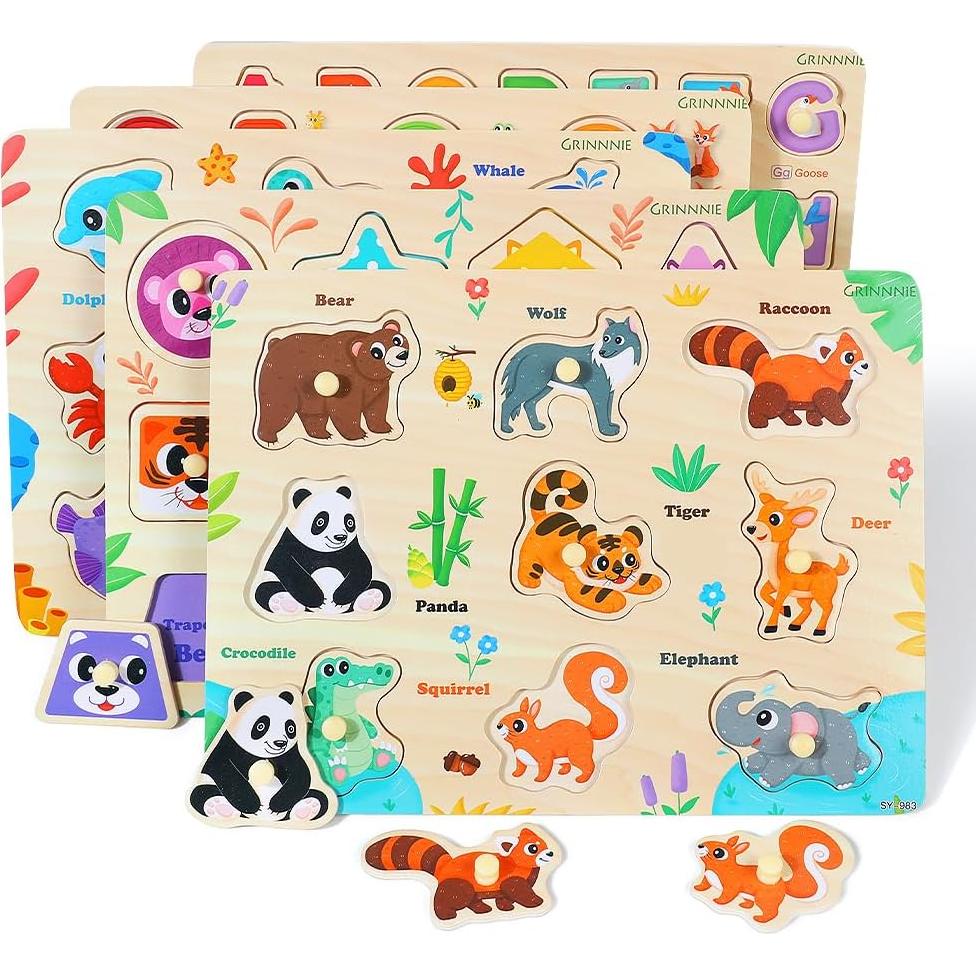 Rompecabezas de Madera GRINNNIE 5 Piezas Educativos Niños