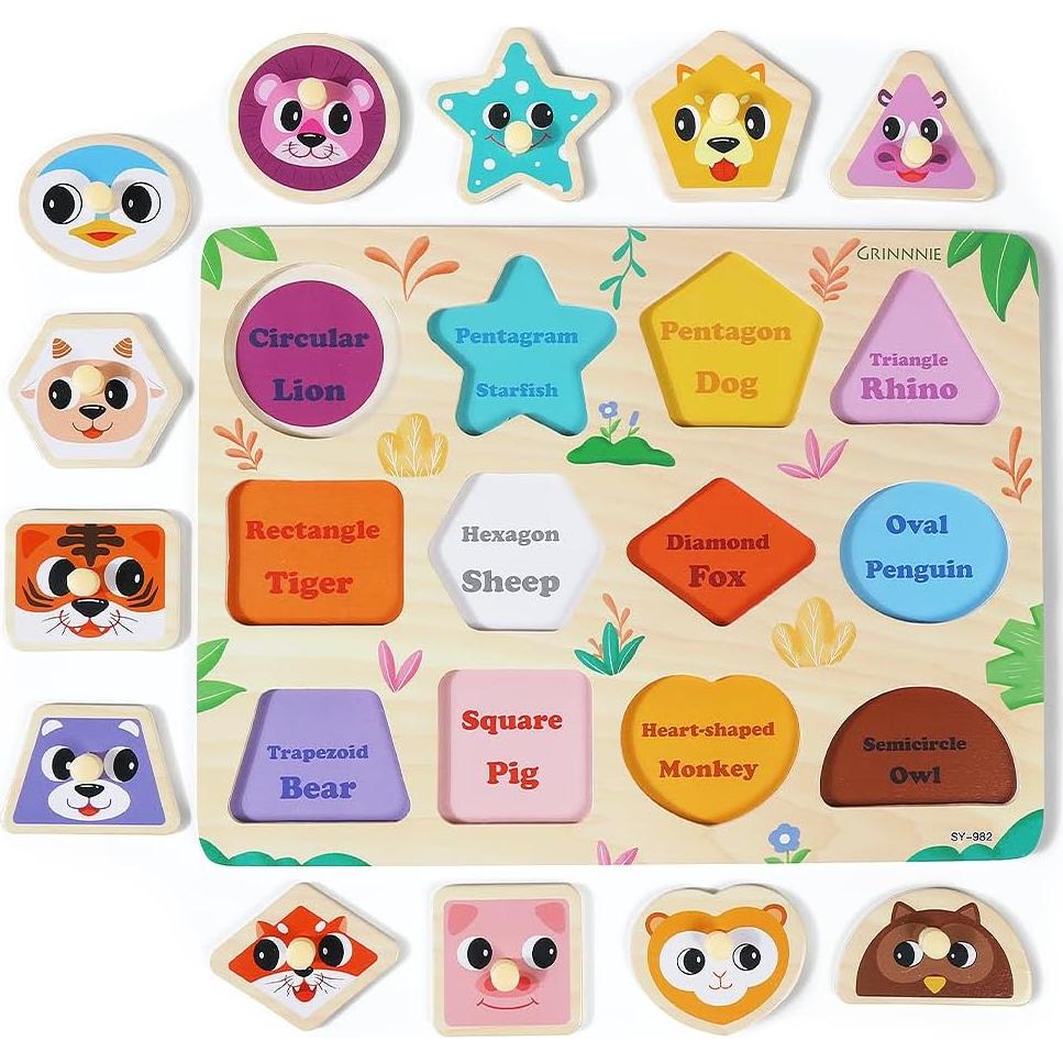 Rompecabezas de Madera GRINNNIE 5 Piezas Educativos Niños