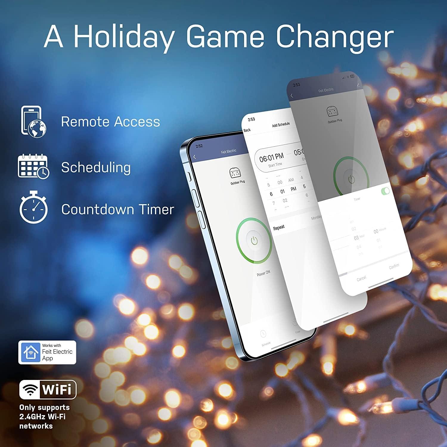 Enchufe Doble Inteligente Feit Electric para Exterior 15A