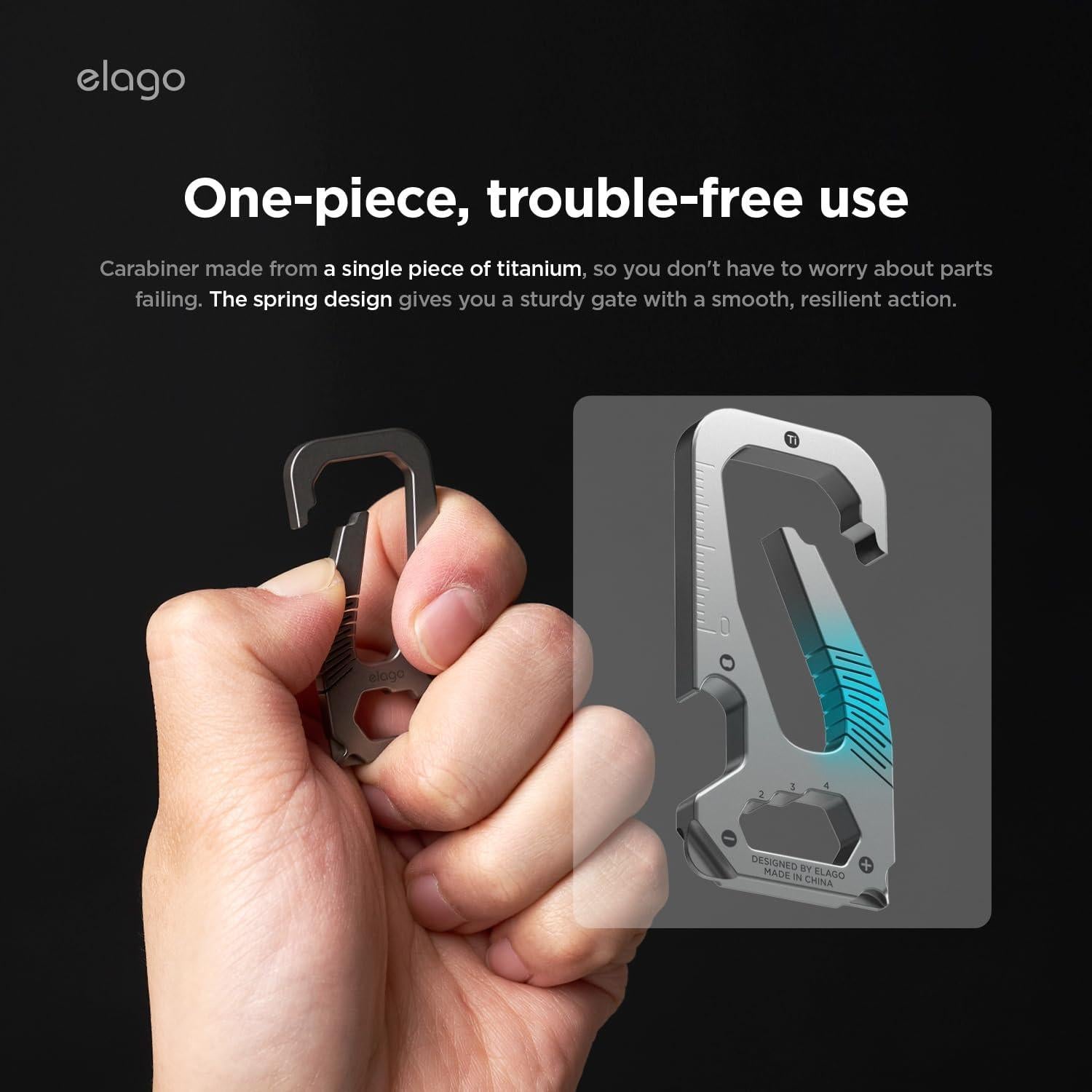 Carabiner EDC elago de Titanio Multifuncional 6 en 1