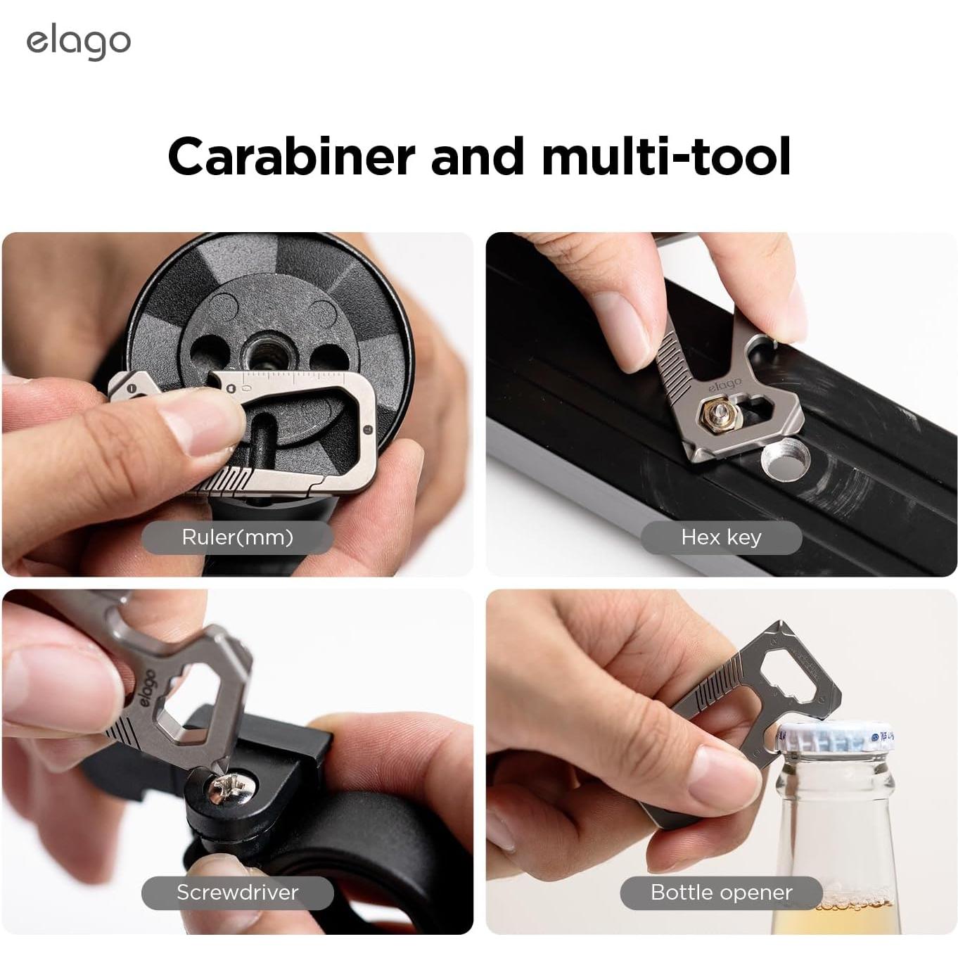 Carabiner EDC elago de Titanio Multifuncional 6 en 1