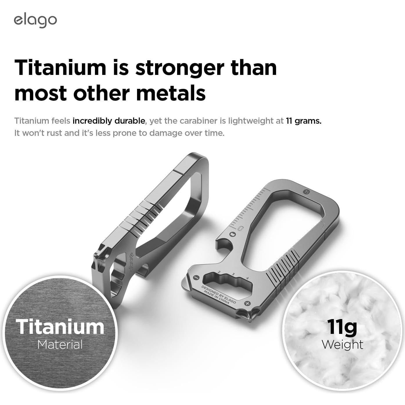 Carabiner EDC elago de Titanio Multifuncional 6 en 1