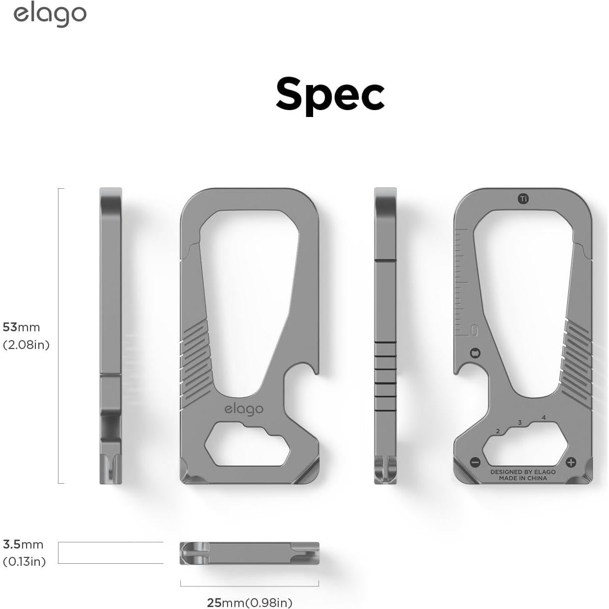 Carabiner EDC elago de Titanio Multifuncional 6 en 1