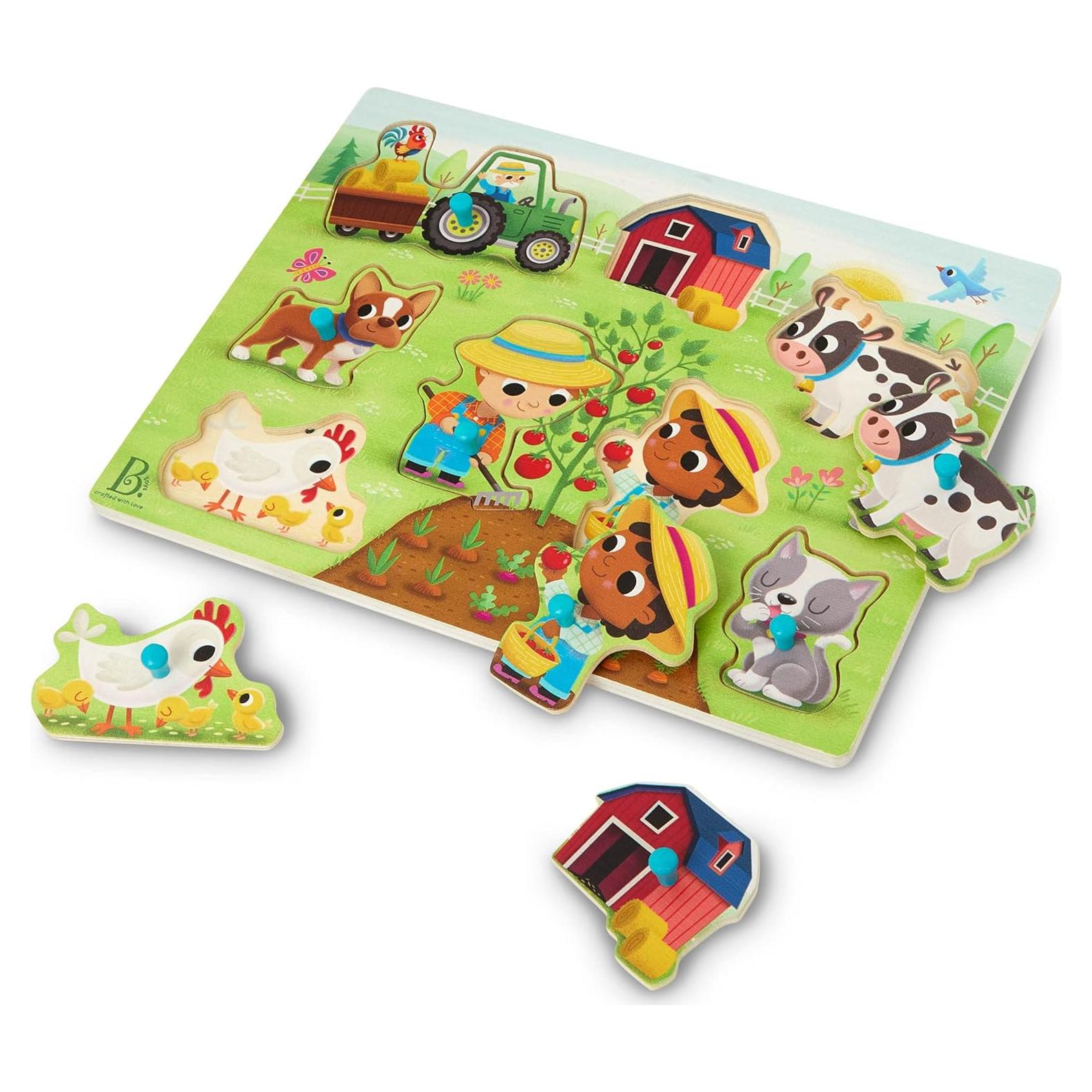 Rompecabezas de Granja B. toys - 8 Piezas de Madera