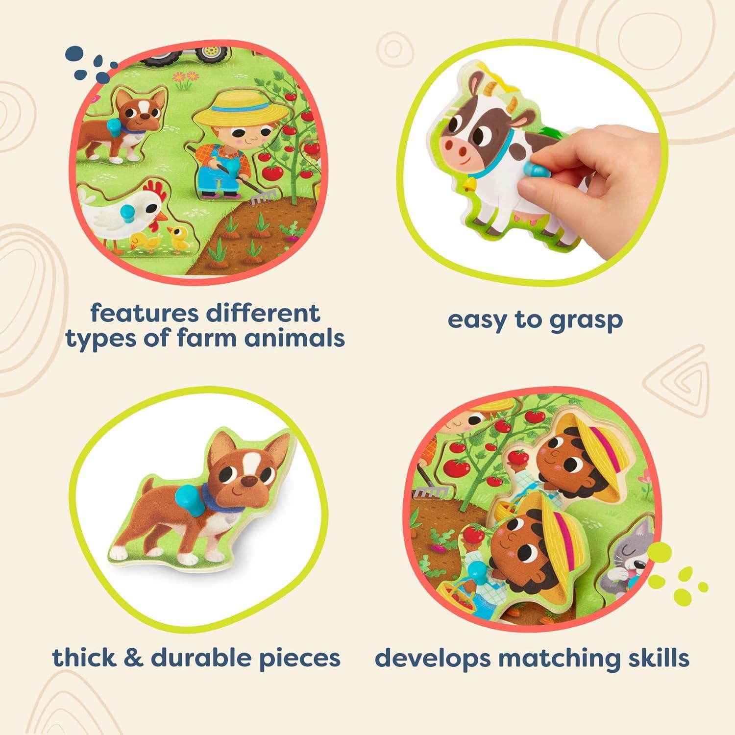 Rompecabezas de Granja B. toys - 8 Piezas de Madera