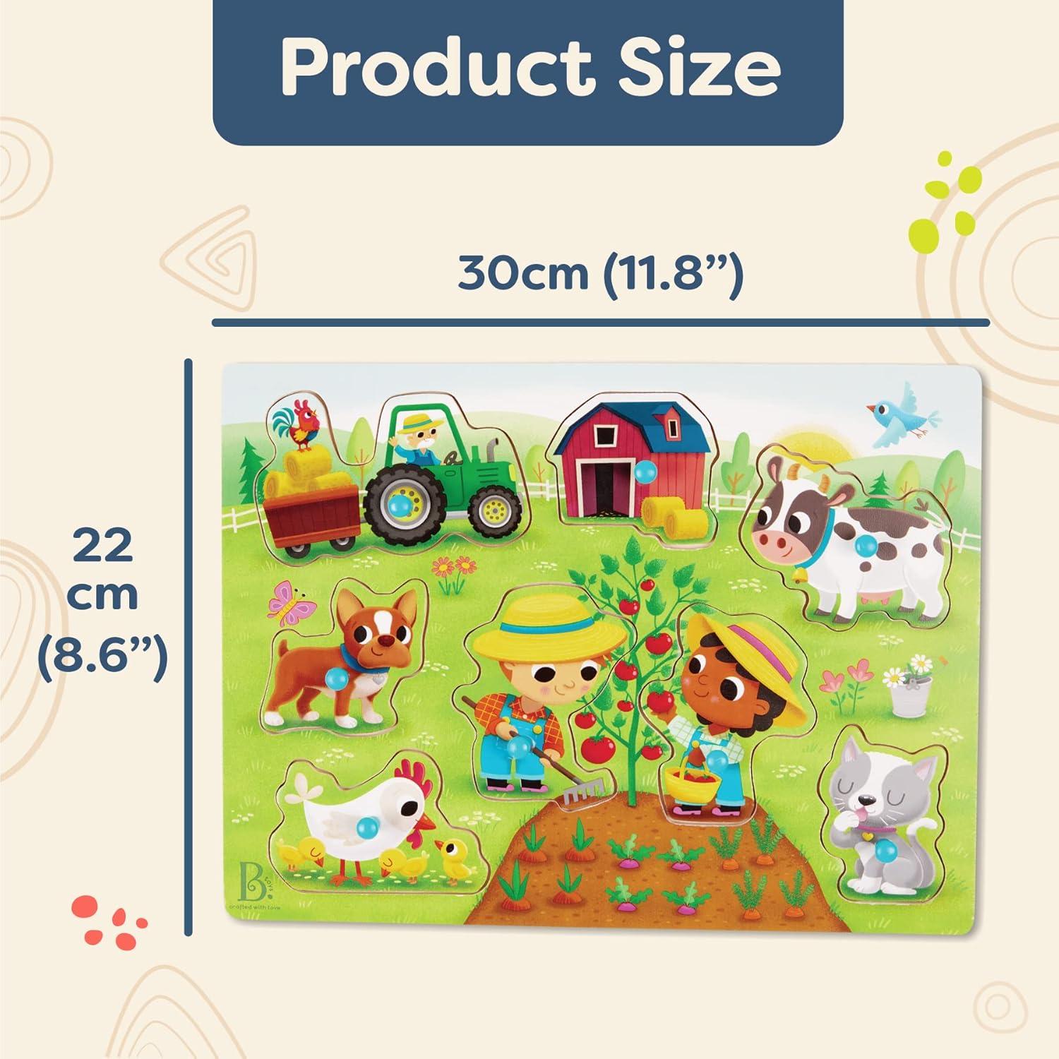 Rompecabezas de Granja B. toys - 8 Piezas de Madera