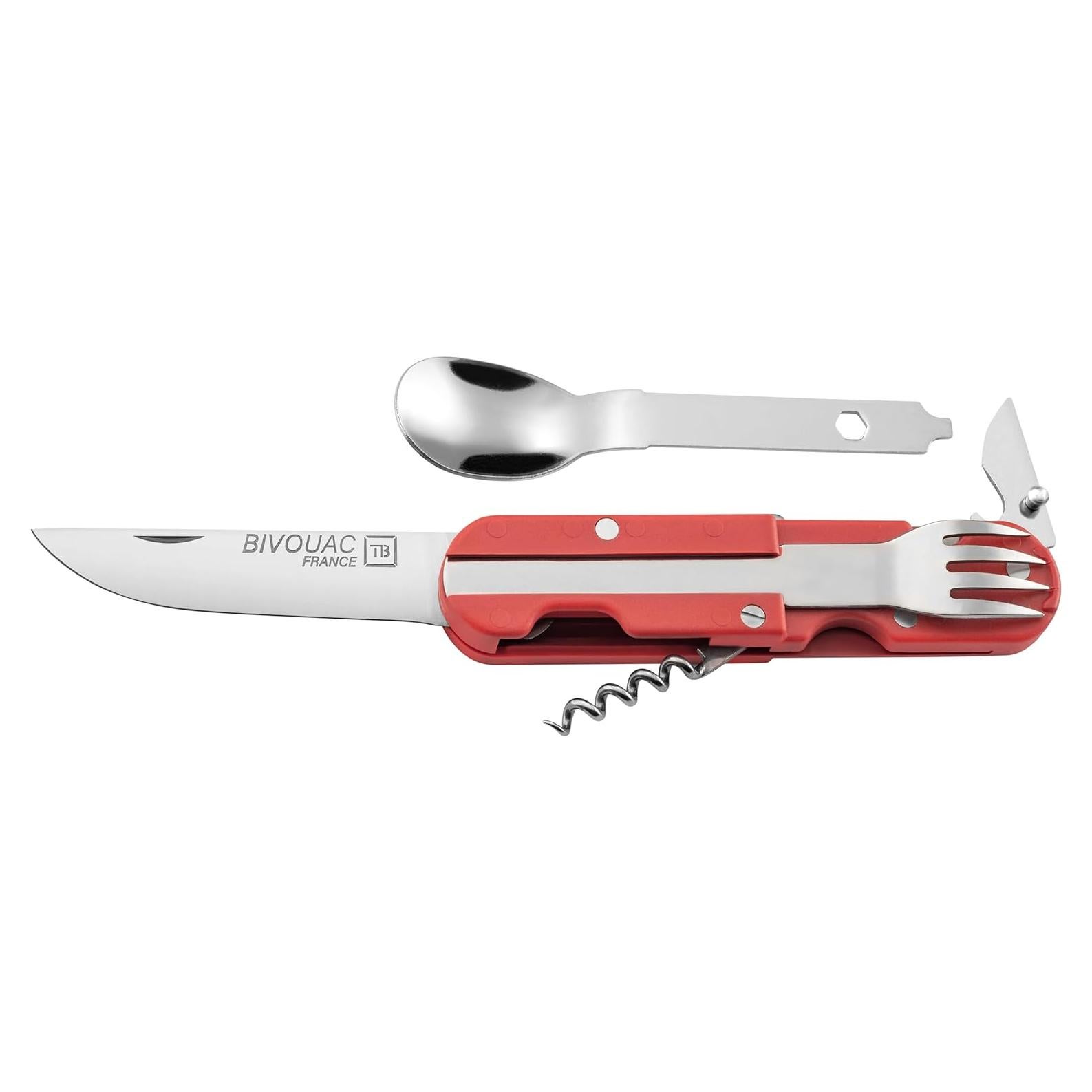 Cuchillo Multifuncional Bivouac TB Outdoor Rojo 14cm