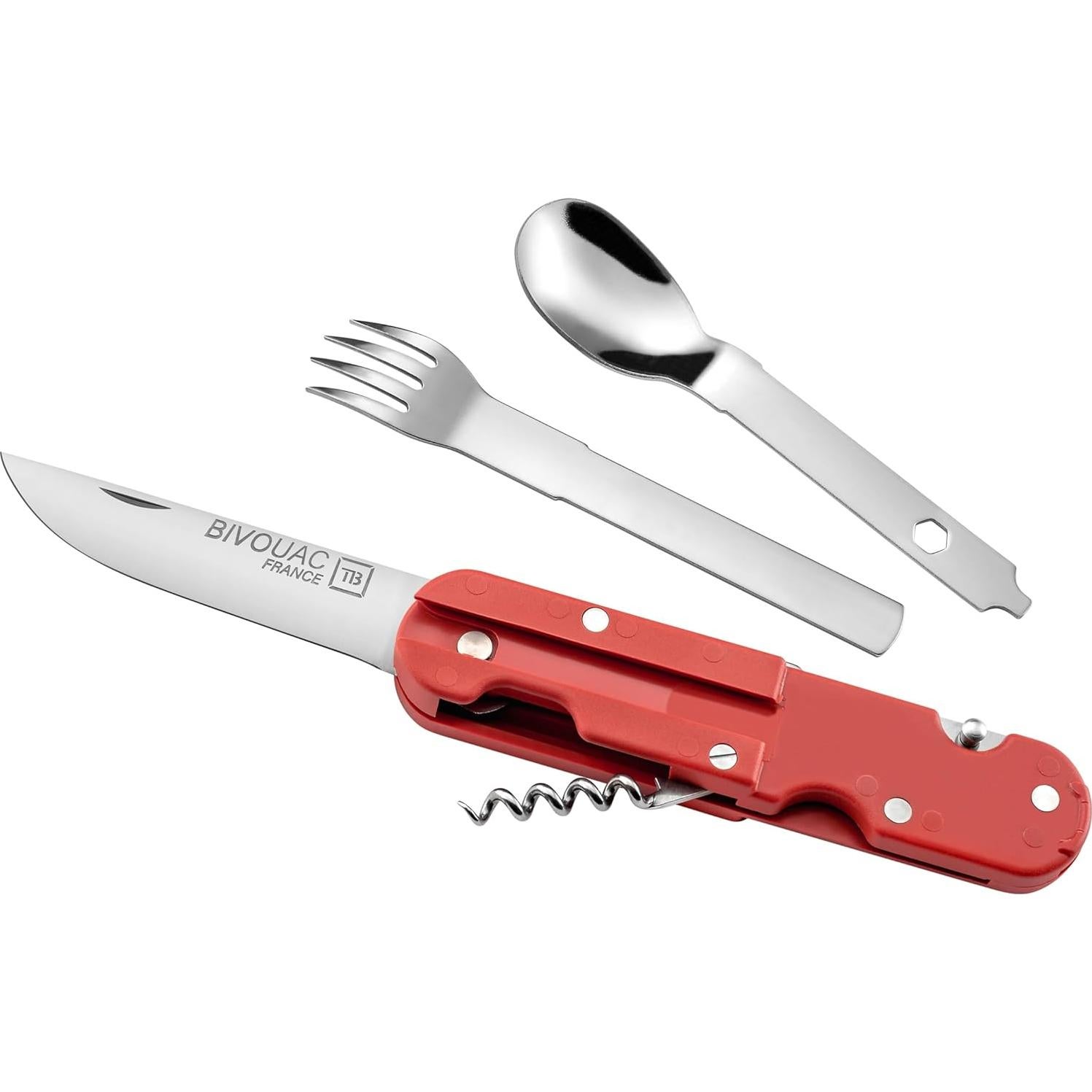 Cuchillo Multifuncional Bivouac TB Outdoor Rojo 14cm