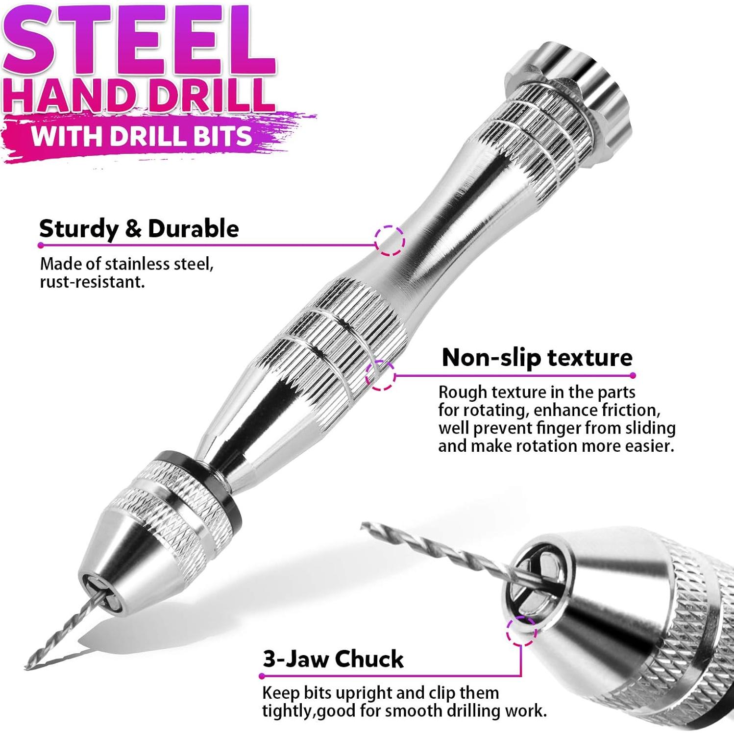 Taladro Manual LEOBRO con 10 Brocas y Pinzas - Kit 210 PCS