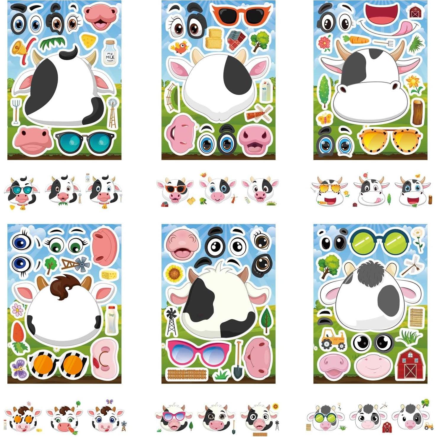 Calcomanías de Vacas DUJAA 24 Piezas Creativas para Niños