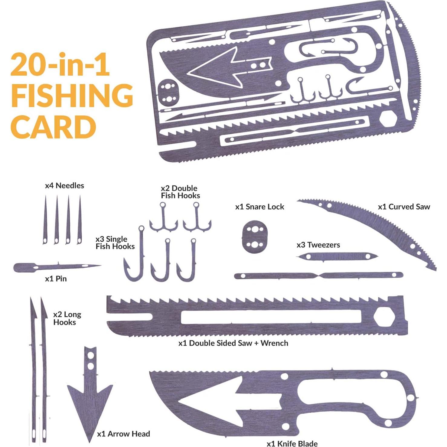 Tarjeta Multiherramienta de Supervivencia 20 en 1 Sirius