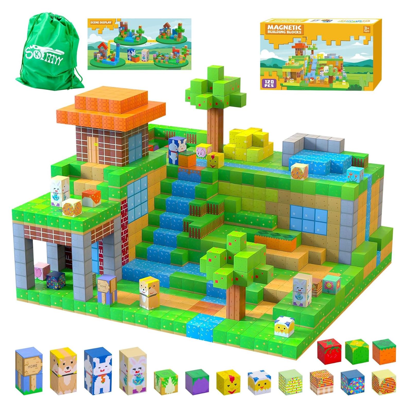 Bloques Magnéticos SKTMYY 120PCS Juguetes Educativos 3-12 Años