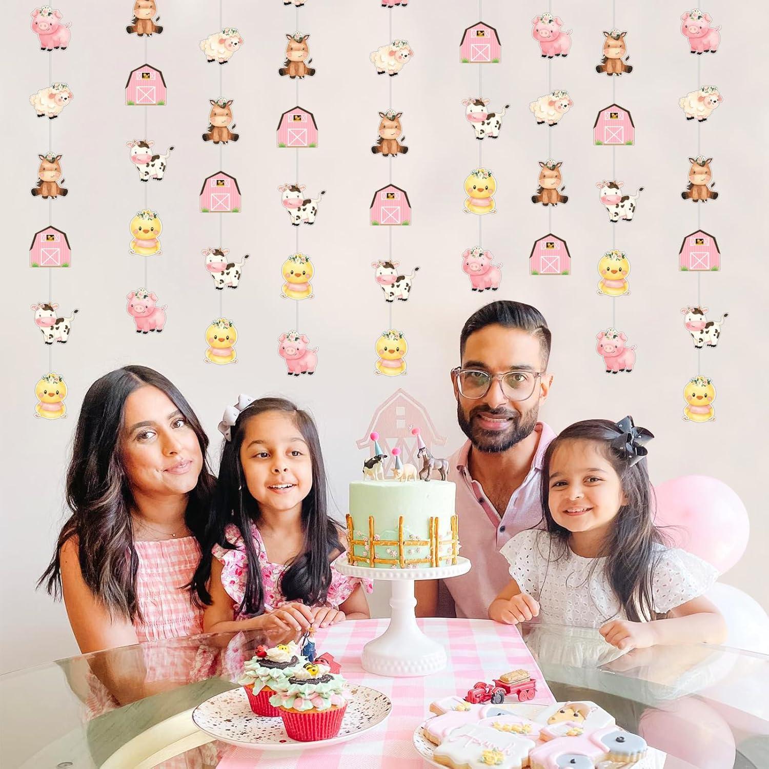 Banderas de Animales de Granja Cheereveal 8 Piezas Rosa