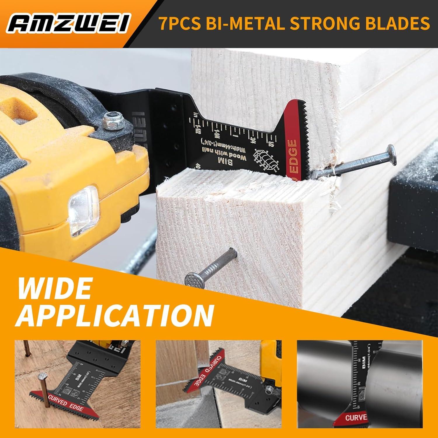 Juego de 25 Cuchillas Oscilantes Titanio Bi-Metal AMZWEI