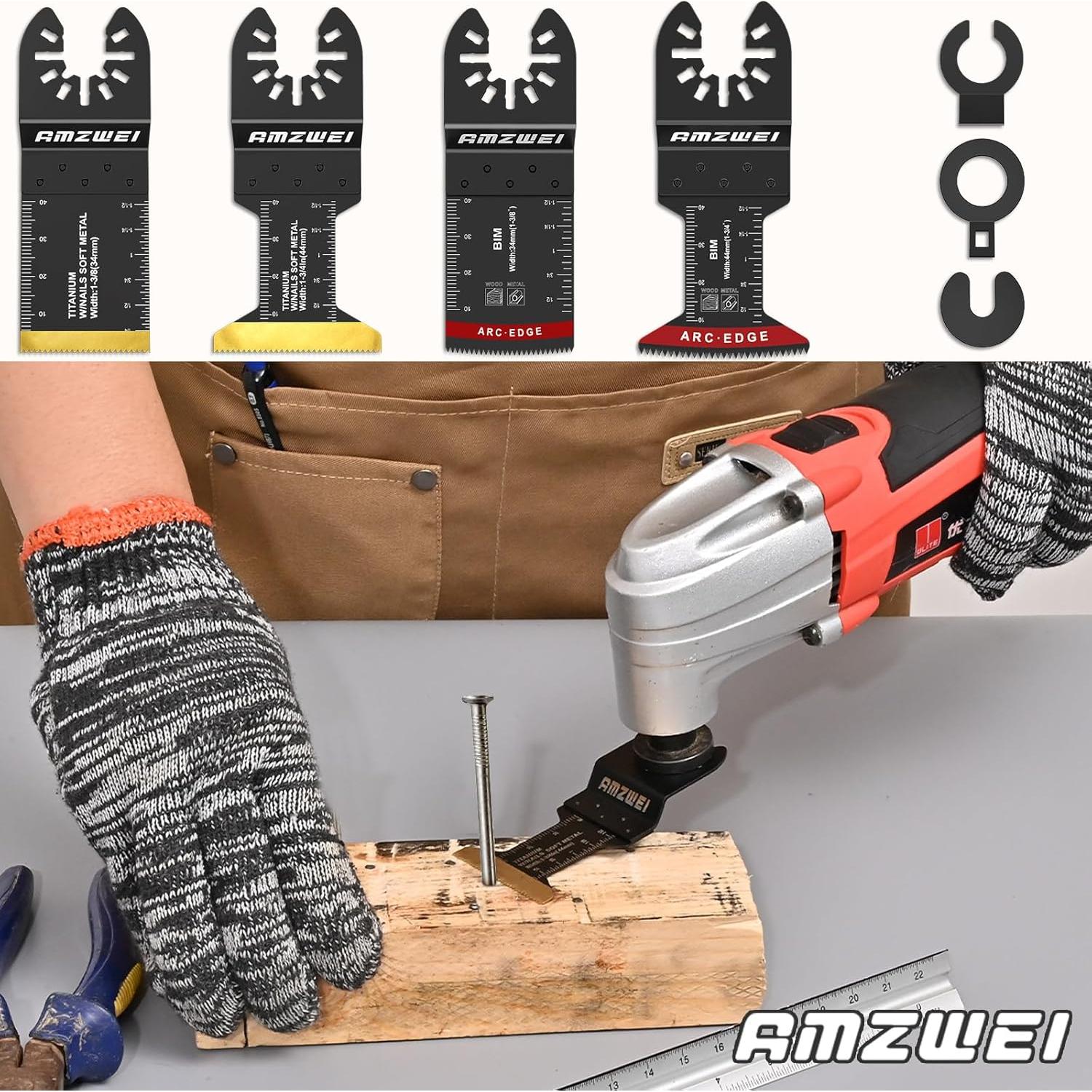 Juego de 25 Cuchillas Oscilantes Titanio Bi-Metal AMZWEI