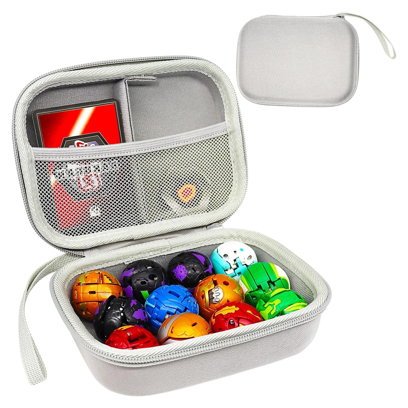 Contenedor Organizador de Juguetes Bakugan 12 Gris - Estuche Almacenamiento