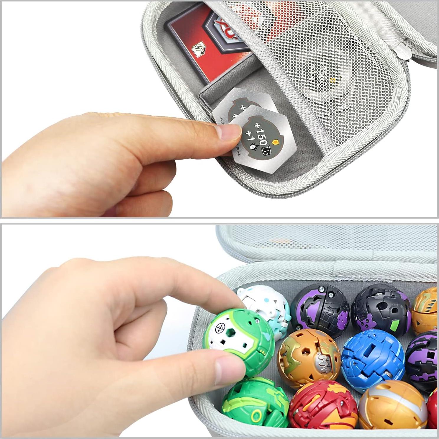 Contenedor Organizador de Juguetes Bakugan 12 Gris - Estuche Almacenamiento