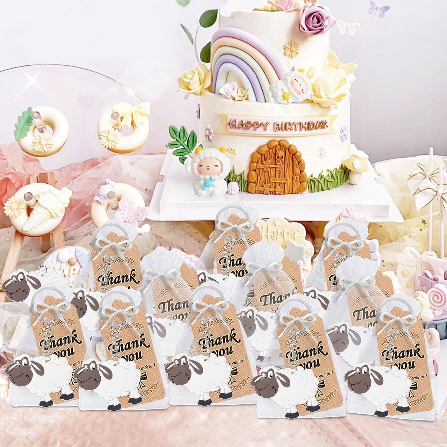 CiciBear 60 Paquete Fiesta Oveja - Llaveros, Etiquetas, Bolsas