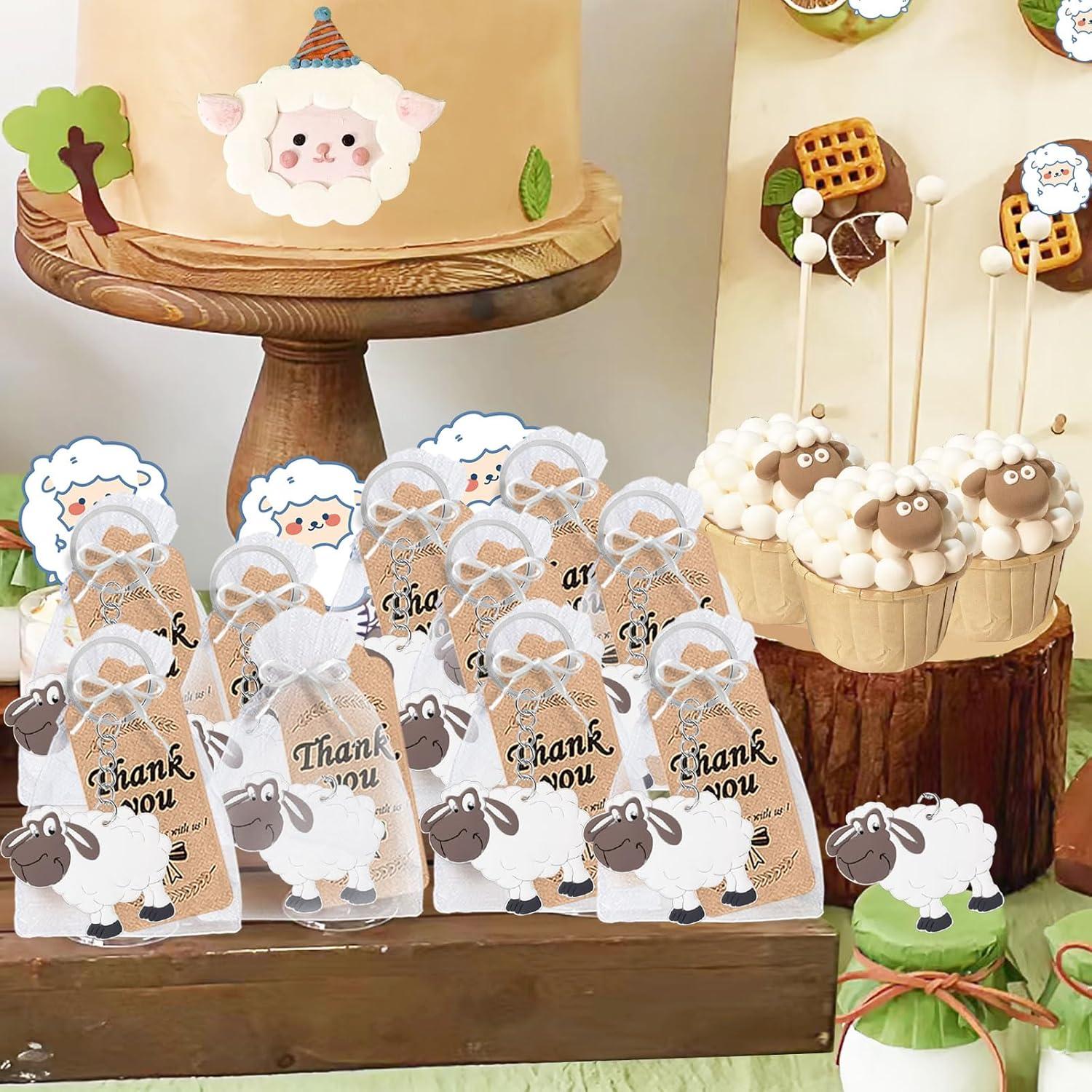 CiciBear 60 Paquete Fiesta Oveja - Llaveros, Etiquetas, Bolsas